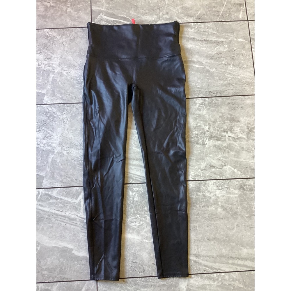 Spanx Faux Leather Leggings Black High Waisted XL 20110R